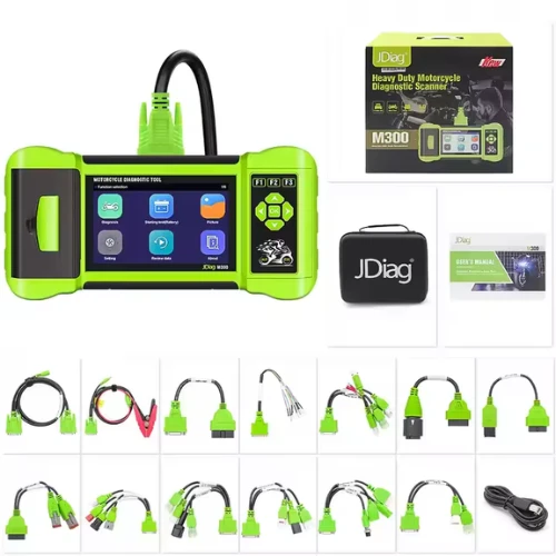 Lifetime free use JDiag M300 Moto Scanner – Advanced 2-in-1 Universal Motorcycle & Automotive Diagnostic Tool | Professional OBD2 System Analyzer & 12V Battery Tester | All-in-One Diagnostic & Service Solution