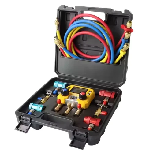 MG-10C Digital Refrigerant Manifold Gauge Kit – AC Diagnostic Tool for R410A R22 R134A R404A with Hose Set
