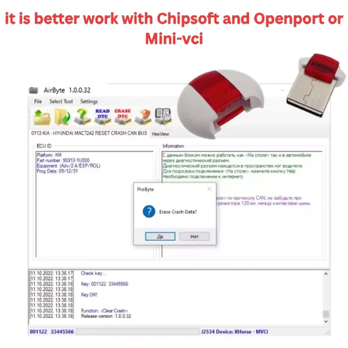 AirByte 1.0.0.32 + Chipsoft J2534 Pro VCI – Advanced OBD2 Scanner & Crash Data Reset Tool | SRS, ECU, CAN BUS, K-LINE Diagnostics