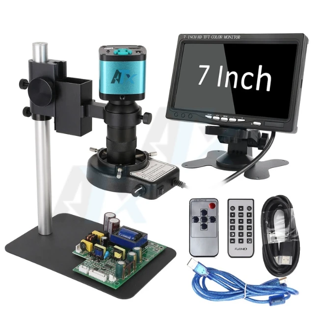 High Resolution Microscope 48MP 4K Camera 180X Lens With 10.1 Inch Display Big Base Universal Bracket