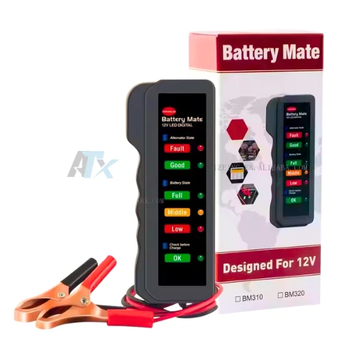 BM310 Professional 12V Digital Battery & Alternator Diagnostic Analyzer – High-Precision Automotive Tester with 6-LED Display for Cars, Motorcycles & Light Vehicles