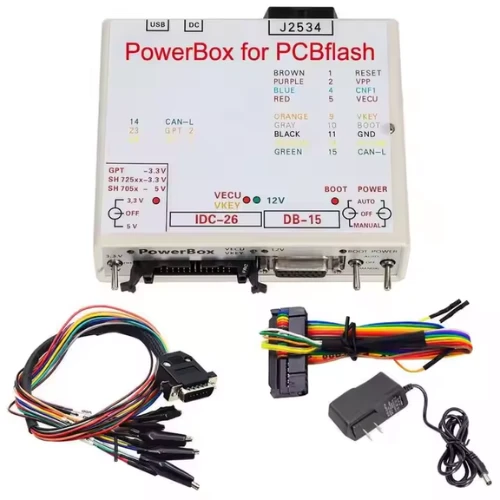 Advanced ECU Power Box Flash Kit  Full Adapter Set Included  Compatible with JTAG & ECU Openport Devices  Stable & Safe Power Supply  US Plug  Wide Voltage Support (100-240V) Ideal for ECU Programming Chip Tuning and Diagnostics