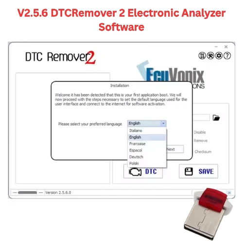 V2.5.6 DTC Remover 2.0 – Advanced ECU Fault Code Disabling Software with Dongle | Universal DTC Off Tool for Multiple ECU Types