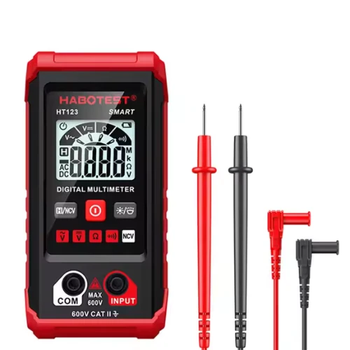 HT123 Smart Digital Multimeter – Advanced AC/DC Voltage, Resistance & Continuity Tester with NCV Detection & Backlit LCD Display