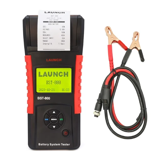 BST800 Advanced Portable Car Battery & Charging System Analyzer – 12V/24V Load Tester with Built-in Thermal Printer | Professional Automotive Diagnostic Tool for Vehicles, Trucks & Fleet Maintenance