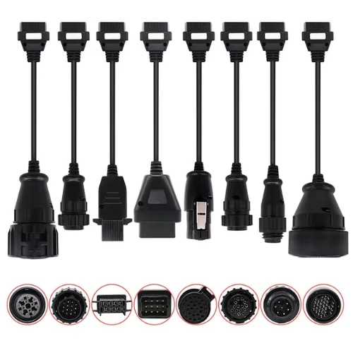 Heavy-Duty Truck Diagnostic Cable Set – 8PCS Engine Analyzer Interface Kit